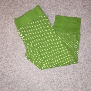 Jcrew green with white polka dots leggings